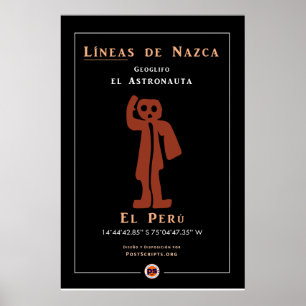 Poster Nazca Geoglyphs-Astronauta