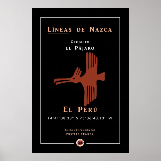 Poster Nazca Geoglyphs-Bird (Frente)