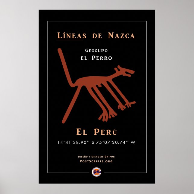 Poster Nazca Geoglyphs-Dog (Frente)