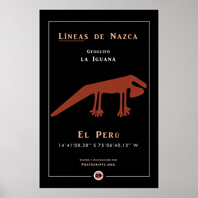 Poster Nazca Geoglyphs-Iguana (Frente)