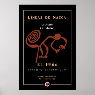 Poster Nazca Geoglyphs-Monkey