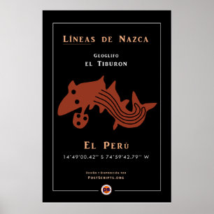 Poster Nazca Geoglyphs-Shark