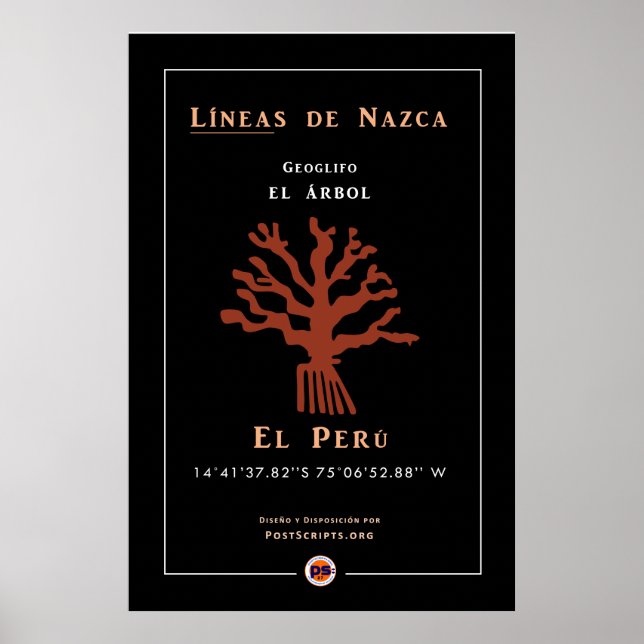 Poster Nazca Geoglyphs-Tree (Frente)