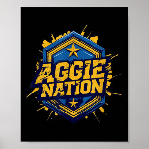 Poster Nc A&t Gráfico de Grafite de Nação de Aggie Un