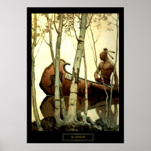 Poster NC Wyeth - Canoa Indiana de Pintura Histórica #2
