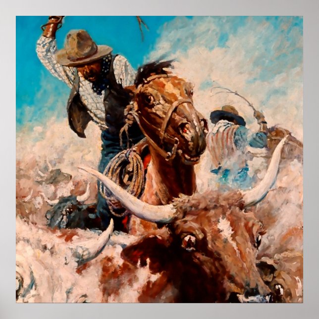 Poster NC Wyeth pintando "Cortando" (Frente)