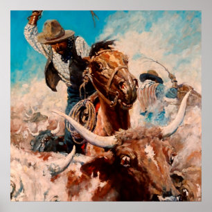 Poster NC Wyeth pintando "Corte"