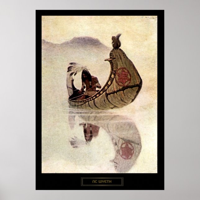 Pôster NC Wyeth Pintura Histórica Hiawatha (Frente)