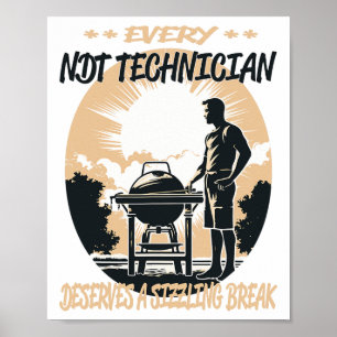 Poster Ndt Tecnician Funny Churrasco Chef Ou Grill Divert