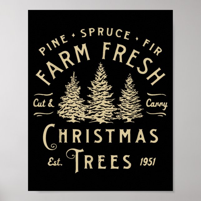 Poster Ne Spruce Fir Farm Fresh Cut &amp; Carry Christmas (Frente)