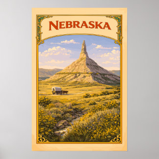 Poster Nebraska Chimney Rock Vintage 