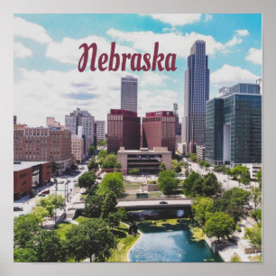 Poster Nebraska City Skyline Omaha