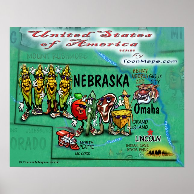 Pôster Nebraska EUA (Frente)
