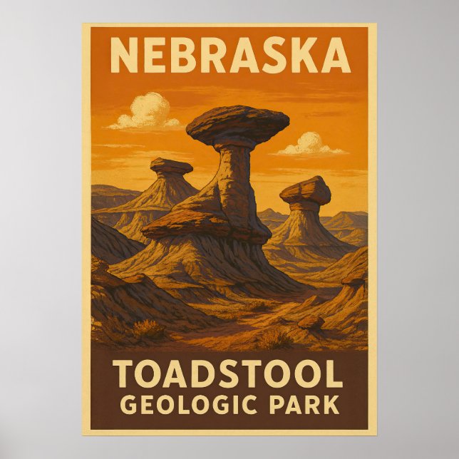 Poster Nebraska Toadstool Geologic Park V01 (Frente)