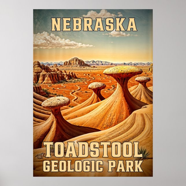 Poster Nebraska Toadstool Geologic Park V02 (Frente)