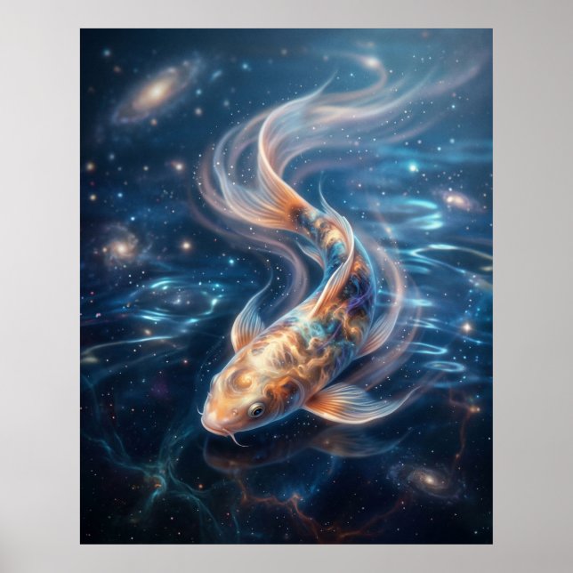 Poster Nebula Koi Cosmic Waters (Frente)