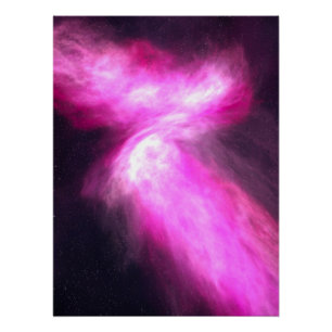 Pôster Nebula rosa Galáxia Arte brilhante Poster