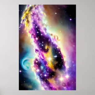 Poster Nebula Roxo Roxo em Evento Galáctico Cósmico