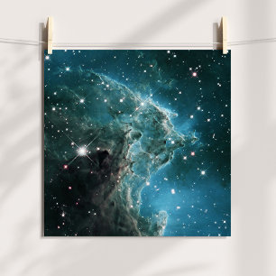 Poster Nebulosa Cabeça de Macaco Azul-Teto Colorido