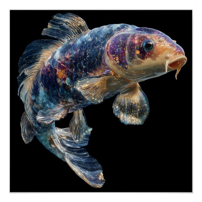 Pôster Nebulosa Cósmica Koi (Frente)