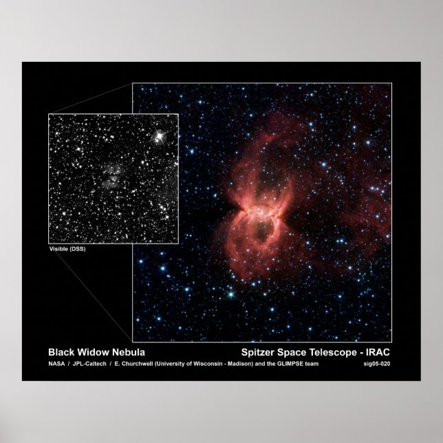 Pôster Nebulosa da Viúva Negra - Telescópio Espacial Spit (Frente)