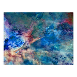 Pôster Nebulosa de Eta Carinae Azul Realçado