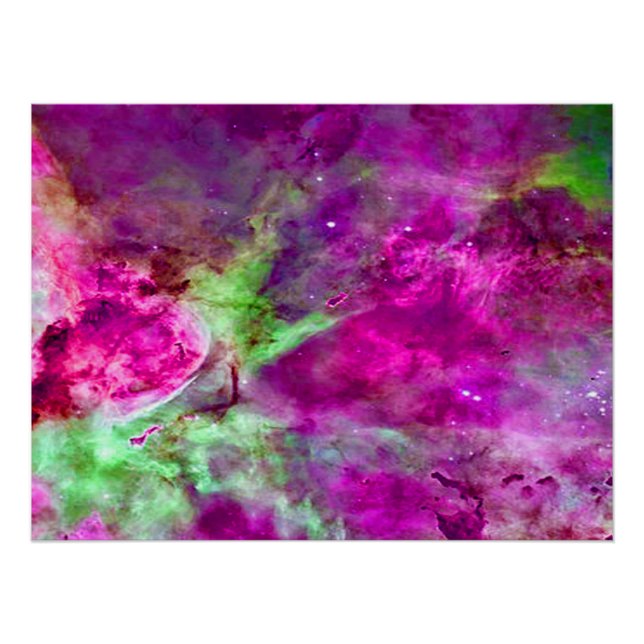 Pôster Nebulosa de Eta Carinae Roxo Realçado (Frente)