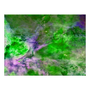 Pôster Nebulosa de Eta Carinae Verde Realçado