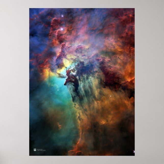 Poster Nebulosa de Lagoa - Telescópio Espacial Hubble da  (Frente)