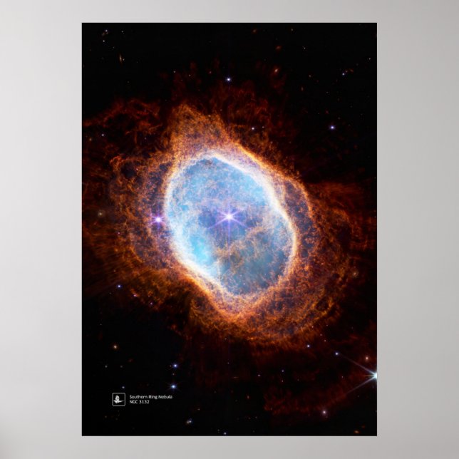 Poster Nebulosa do Anel do Sul, NGC 3132 (James Webb/JWST (Frente)
