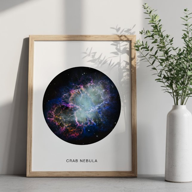 Poster Nebulosa do Caranguejo Arco-íris Foto Circular com (Rainbow Crab Nebula Circle Photo with Name 8x10 Poster)