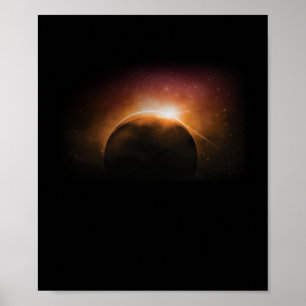 Poster Nebulosa do Eclipse Solar Stars Galáxia Terra Lua
