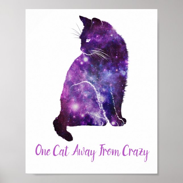 Poster Nebulosa Do Espaço De Gato Roxo, Um Gato Longe Da  (Frente)