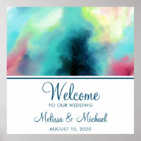 Nebulosa do Espaço Verde Moderno e Vermelho