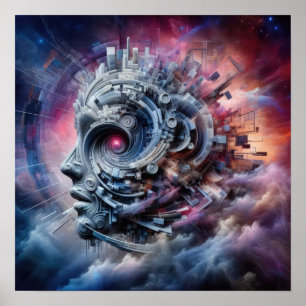 Poster Nebulosa do Pensamento - Abstrato - Arte Surreal D