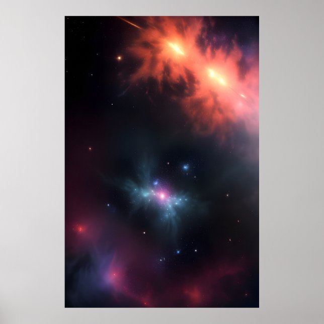 Poster Nebulosa Estelar Brilho Cósmico (Frente)
