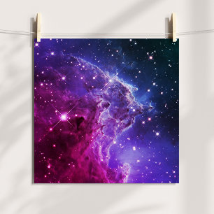 Pôster Nebulosa Hipster Roxa Cabeça de Macaco