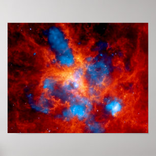 Pôster Nebulosa Tarântula Foto Espacial Infravermelha Col