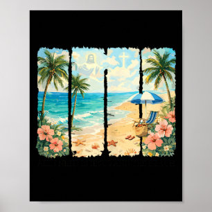 Poster Necessidade é jesus e a praia verão mulheres crist