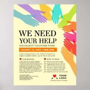 Poster Necessitamos, no mínimo, do seu anúncio de voluntá