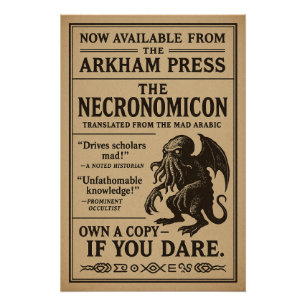 Pôster Necronomicon - Agora disponível na imprensa Arkham