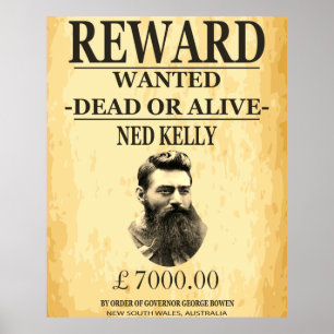Poster Ned Kelly Bushranger Austrália Outlaw Quis