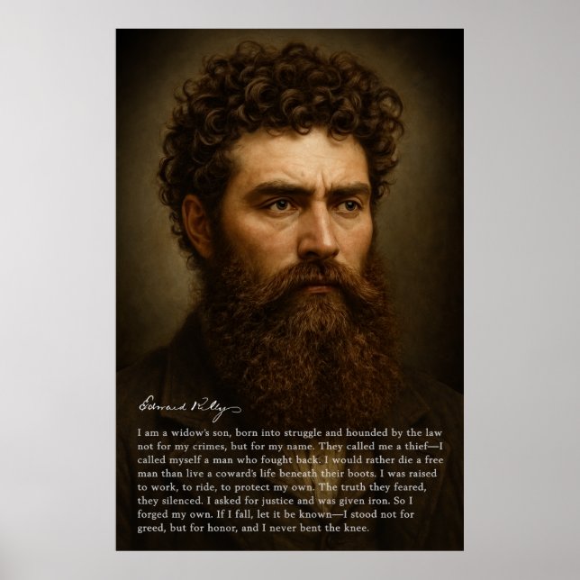 Poster Ned Kelly sobre o Testamento do Outlaw (Frente)
