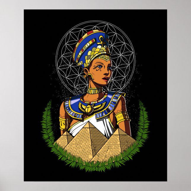 Poster Nefertiti egípcio Rainha Deusa Mitologia (Frente)