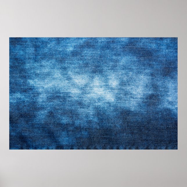 Poster Negar textura de tecido vestida para fundo. Jeans (Frente)