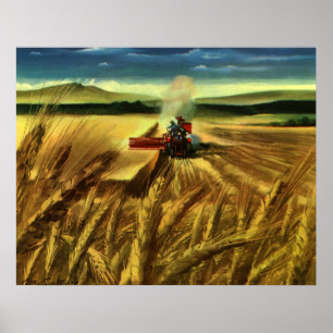 Poster Negócio agrícola da fazenda do vintage, cultivo 