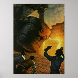 Poster Negócio do vintage, indústria de transformação