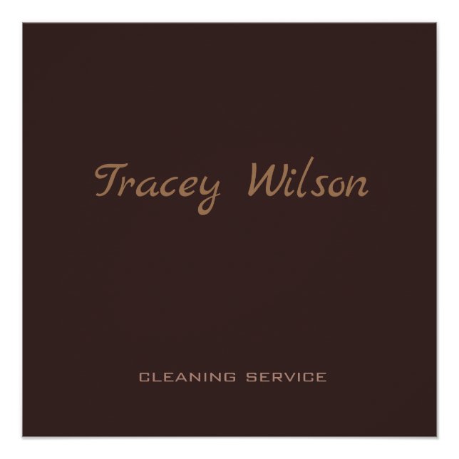 Pôster Negócio simples castanho (Frente)