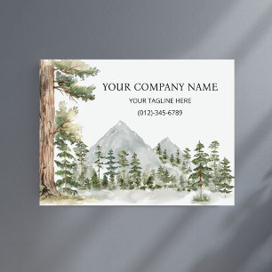 Poster Negócios Personalizados Floresta Verde Aquarela