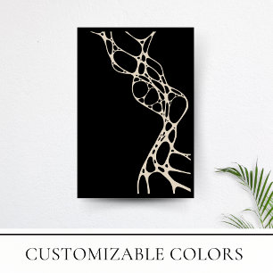 Poster Negra Minimalista e Arte Abstrato moderna creme
